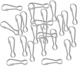 Camp Furniture 30pcs Metal Spring Hooks Lanyard Key Chain Hanging Buckles Outdoor Jewelry Hook Silver 20x7.5mm