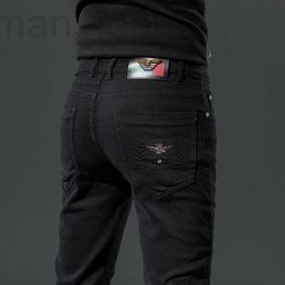Men's Jeans designer 2021 black jeans men's fashion brand spring and autumn slim fit elastic youth Leggings casual long pants men 5RU0