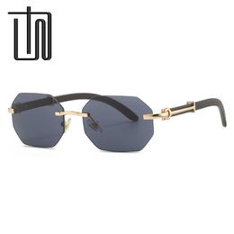 Brand New leopard rimless 3011 polygon fashionable sunglasses simple Sunglasses