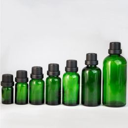 5ml-100ml Green Glass Dropper Bottles Black Cap Cosmetic Essential Oil Packaging Bottle For E Juice Liquid Bulk Stock Gkbew