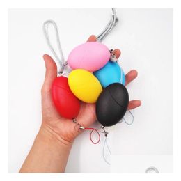 Keychains Lanyards 5 Colors 120Db Egg Shape Self Defense Alarm Keychain Girl Women Security Protect Alert Personal Safety Scream L Dhits
