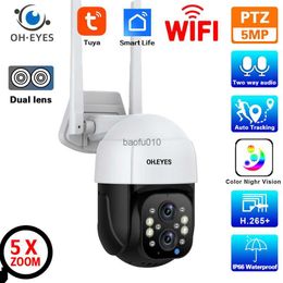 Smart Life 5MP Mini Wireless PTZ IP Camera Outdoor Waterproof Colour Night Vision Wifi PTZ Security Surveillance Camera 5X Zoom L230619