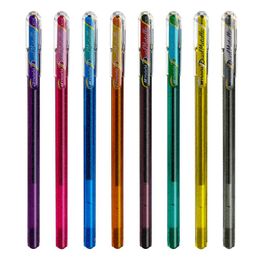 Markers Pentel Hybrid Dual Metallic Liquid Gel Roller Pen Glitter Art Marker Pack of 8 Pens in 16 Shimmering Metallic Colours