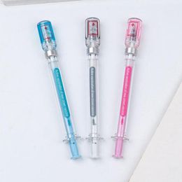 Pens 36 pcs/lot Creative Syringe Gel Pen Cute 0.5mm Black Ink Pen Gift Stationery Office School Supplies wholesale