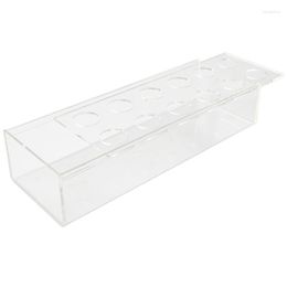 Vases 12 Holes Clear Acrylic Flower Vase Rectangular For Dining Table Rectangle Decorative Modern