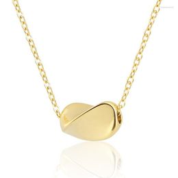 Chains Fashion Stainless Steel Geometric Small Golden Bean Pendant Necklace For Women Love Gifts Jewellery Wholesale