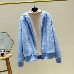 Women's Jackets Spring Autumn Coat Hooded Jacket Double-Sided Coral Fleece Women Coats And Plus Size Sweatershirt