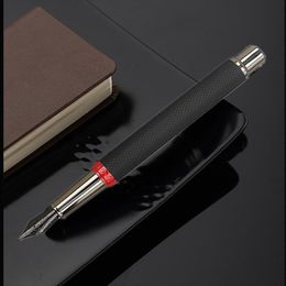 Pens Black Metal Fountain Pen Titanium Black EF/F Nib High Quality Tree Texture Excellent Writing Gifts For Business Office Supplies