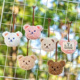 Plush Dolls Ins Cute Cartoon Bear Name Pendant Decoration Kindergarten Tag Childrens Kawaii Keychain PP Cotton 230628