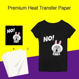 Paper Printable Inkjet IronOn Dark T Shirt Transfers Paper Personalized A4 Letter Size Heat Fabric transfer Printing Paper Sheets