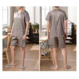 Men's Sleepwear 1 Set Fashion Lounge Wear Thin Men Pajamas Pullover Summer Loungewear Home