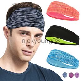Bandanas 1PCS Sweatband for Men Women Elastic Sport Hairbands Head Band Yoga Headbands Headwear Headwrap Sports Workout Hair Accessories x0628