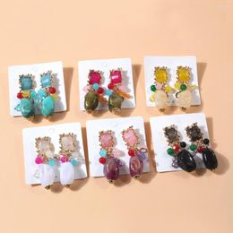 Dangle Earrings Ins 2023 Odd Trendy Personalised For Women Colourful Jewellery Handmade From Gem Alloy Resin Creative Niche Gifts