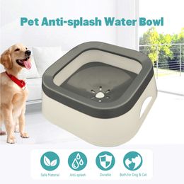 Cat Bowls Feeders 1000ml Anti splash Water Bowl For Dogs 1L Large Capacity Drinker Drinking Dog Waterer Puppy Pet Accessories 230628