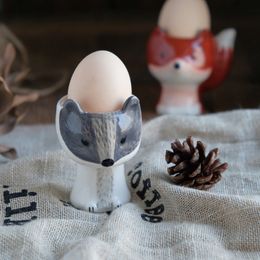 Egg Boilers Creative Tray Ceramics Boiler Squirrel Shap Tableware Decoration Lovely Kitchen Tools Cups Holder ZL006 230627