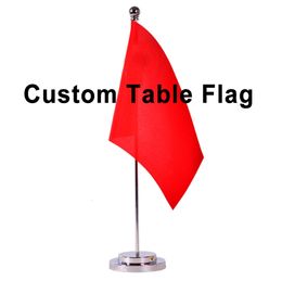 Banner Flags Custom Table Flag Office Desk Banner Including Flagpole Base Flag Size 8.3''x5.5'' 21x14CM 230627