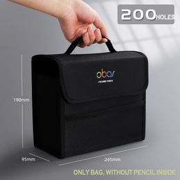 Bags 200/150/120/72/48 Black/Pink Holes Colours Pencil CaseStorage School Supplies Art Pencil Pouch Canvas Pen Storage Stationery