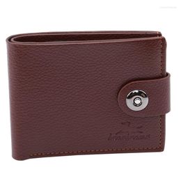 Wallets Wallet Men Leather Purse Short Male Clutch Money Bag High Quality Solid Color Portable