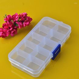 Nail Art Decorations 10 Compartment Plastic Storage Box Glitter Cosmetic Powder Empty Rhinestone Gems Container