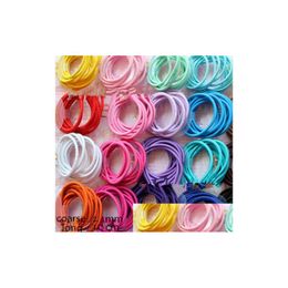 Headband 100Pcs/Lot 20 Colours Baby Girl Kids Tiny Hair Accessary Bands Elastic Ties Ponytail Holder Drop Delivery Products Accessorie Dhsgi