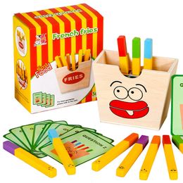 Other Toys Wooden French Fries Montessori Colour Matching Board Games Parish Sensory Thinking Learning Educational For Children 230627