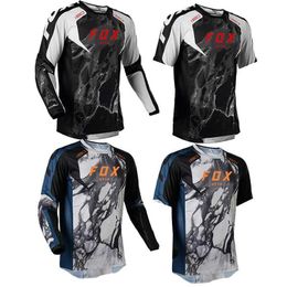 Mens T-Shirts 2024 Erkekler Yokuş Formaları Dağ Bisiklet Mtb Gömlek Offroad DH Motosiklet Jersey Motokros Spor Giyim Giyim HTTP FOX