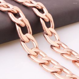 Chains Fashion Mens Stainless Steel Jewellery 13/15/19mm Wide Curb Cuban Link Chain 7-40 Inches Rose Gold Colour Necklace Or Bracelet