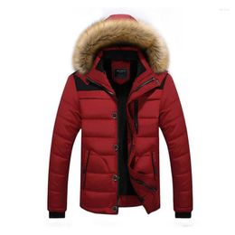 Hunting Jackets Men Outdoor Winter Thermal Jacket Windproof Plus Velvet Thicken Warm Padded Outwear Climbing Skiing Fur Collar Hooded