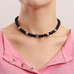 Choker Chokers Fashion Trend Cool Skull Black Zircon Necklace Women's Jewellery Accessories Light Luxury Beaded Gift WholesaleChokers