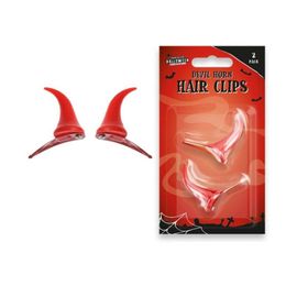 Party Decoration Devil Red Horn Hair Clip Halloween Theme Fancy Dress Hairclip Cosplay Props Animal Ears Drop Delivery Home Garden F Dhybc