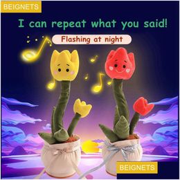 Decompression Toy Romantic Dancing Tip Repeat Talking Electronic Plush Toys With 60 English Songs Record Light Early Education For K Dh8Lr