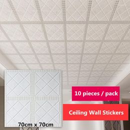 Wallpapers Ceiling Stickers Self-adhesive Wallpaper Living Room Roof Decoration Renovation 3d Wall Waterproof And Moisture-proof