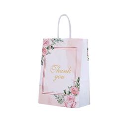 Gift Wrap 122448pcs Kraft Paper Bags Thank You Portable Gift Bag Wedding Candy Chocolate Packaging Christmas Birthday Favours Party Decor 230627