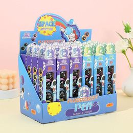 Pens 12 box/lot Creative Astronaut Blocks Highlighter Set Cute Mini Drawing Painting Marker Pen School Supplies Stationery wholesale