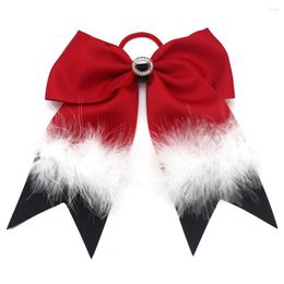 Hair Accessories Feather Cheer Bow Snow Flower Bands Cheerleading Bows Born Headwear Merry Christmas Kids