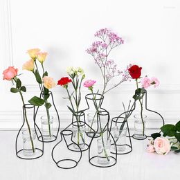 Vases Iron Wire Flower Vase Metal Dry Organization Party Desktop Decoration For Indoor Outdoor Garden Yard