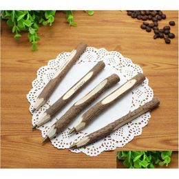 Ballpoint Pens Wooden Branch Pen - Handmade Customizable Eco-Friendly Stationery For School And Office Drop Delivery Business Indust Dhes0