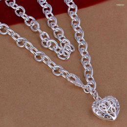 Pendant Necklaces Charm Women Men Silver Color Beautiful Heart-shaped Necklace Fashion Trends Jewelry Gifts Dragonfly N239