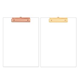 Clipboard A4 Acrylic Clipboard Transparent Clipboard File Holder Low Profile Clip Holds 30 Sheets Office Supplies for Women Men