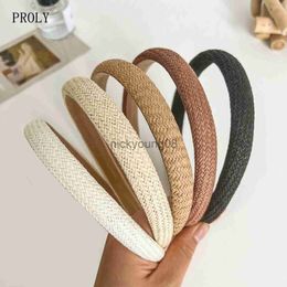 Bandanas PROLY New Fashion Women's Hair Accessories Fresh Summer Headwear Straw Woven Hairband Adult Headband Wholesale x0628