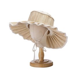 Boys and girls children sun hat Folding straw hat Handmade adult straw hat Large brimmed straw hat Summer beach hat