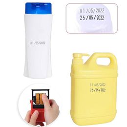 Stamps Handheld Voedsel Plastic Zak Fles Metalen Kan Datum Stempel Zwart Sneldrogende Inkt Datum Printer Seal Stempelen Machine Effen ges