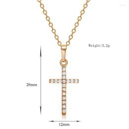 Pendant Necklaces Love & Annie Simple Cross Gold Silver Colour Jesus Chain Necklace Girls Gifts Fashion Couple Jewellery Gord22