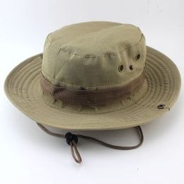 Bucket Hat Safari Boonie Hat Men's Panama Fishing Cotton Outdoor Unisex Summer Hunting Bob Camouflage Hats Army Panama Military