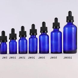Blue Glass Essential Oil Bottles E Liquid Pipette Dropper Container 5-100ml Jdask