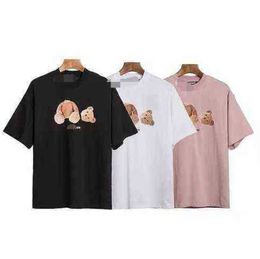 Correct T-shirt Palmangel Beheaded Bear High Collar Street Round Neck Casual style Absorbent and breathable