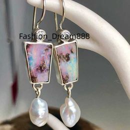2023 Hot Sale American New Vintage Colorful Hanging Opal Pearl Ladies Engagement Earrings