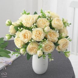 Decorative Flowers 1 Branch Eye-catching Fake Peony Flower Bridal Bouquet Faux Long Lasting Decoration