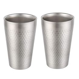 Mugs 2PC Stainless Steel Cup Double Wall Insulated Beer Coffee Mug Cold Water Drinks Cups Practical Portable Kitchen Home Drinkware 230627