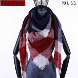 Bandanas women Plaid scarf winter cashmere tartans scarf shawl poncho triangle scarfs luxury capes pashmina ladies scarves womens shaws x0628